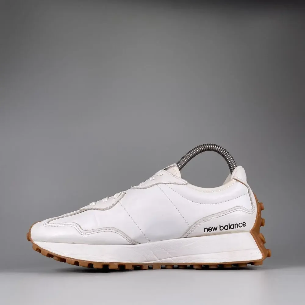 New Balance 327 Women's Size 6 White Leather Casual Sneakers Athletic Shoes EUC